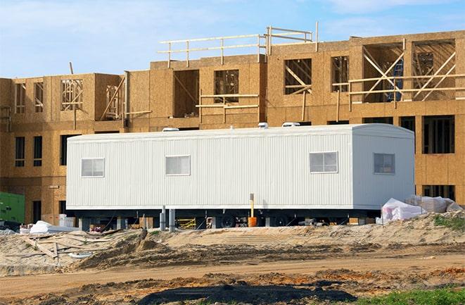 construction office trailers for rent at a building site in Fullerton